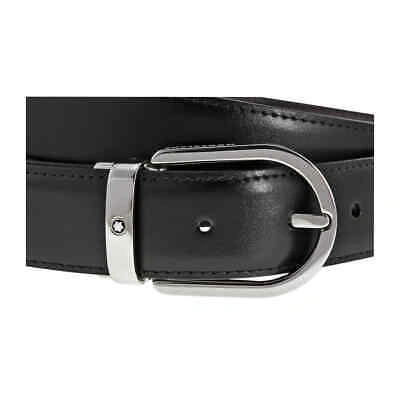 Pre-owned Montblanc Reversible Black/brown Leather Belt 128135
