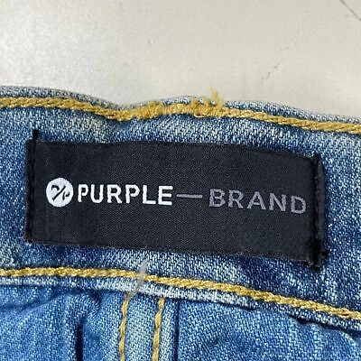 Pre-owned Purple Brand Double Panels Flare Destroy Jeans Men's Size 30 Mid Indig