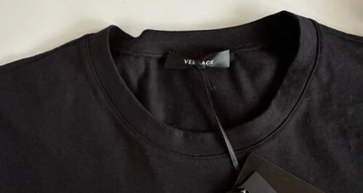 Pre-owned Versace Logo Series Crystal-embellished T-shirt Black 8 Us (42 Eu) 1a00769