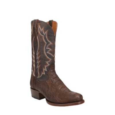 Pre-owned Dan Post Men's Anders Ostrich Square Toe Western Boots Dp3103 In Brown