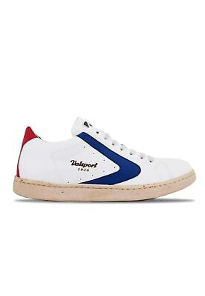 Pre-owned Valsport Shoes Sneaker Casual  Tournament Mix Leather Men White/blue/red