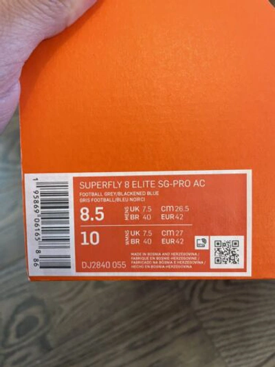 Pre-owned Nike Mercurial Superfly 8 Elite Sg Pro Ac Progress Pack Dj2840-055 Men 8.5 In Gray