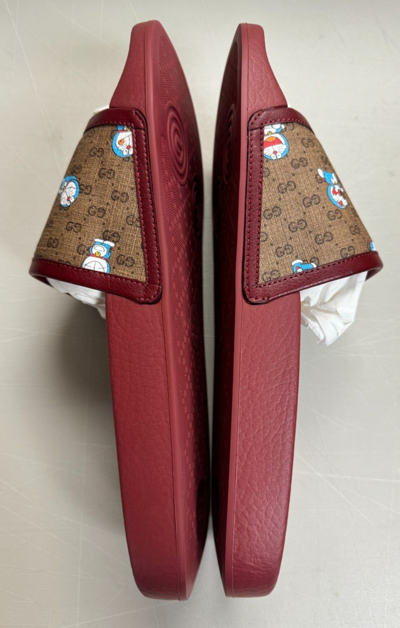 Pre-owned Gucci Authentic  X Doraemon Men's Gg Logo Supreme Slides Size: G10 - 10.5 Us In Multicolor