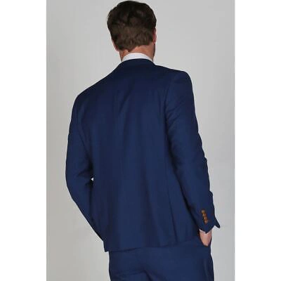Pre-owned Paul Andrew Mayfair- Men's Plain Blue Blazer Wedding Prom In Blue-blazer