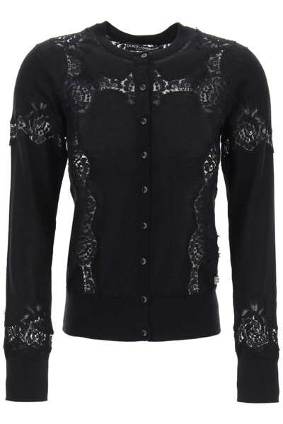 Shop Dolce & Gabbana Logo Plaque Knitted Cardigan In Black