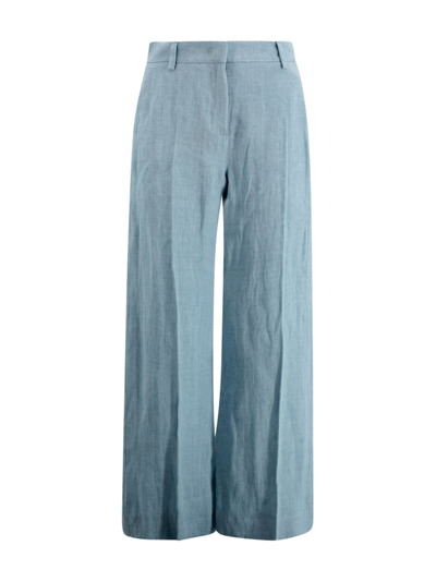Shop Weekend Max Mara High Waist Wide Leg Trousers In Blue