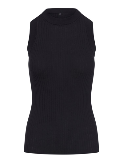 Shop Sportmax Toledo Crewneck Sleeveless Knitted Top In Black