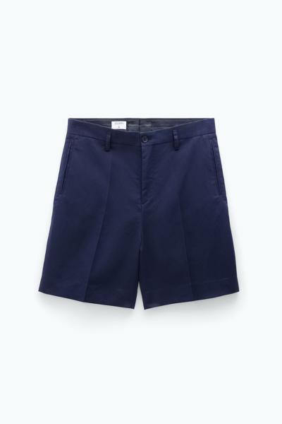 Shop Filippa K Linen Shorts In Blue