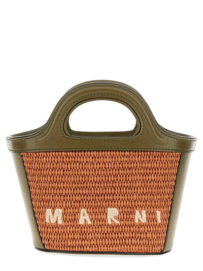 Shop Marni Tropicalia Logo Embroidered Micro Tote Bag In Multi