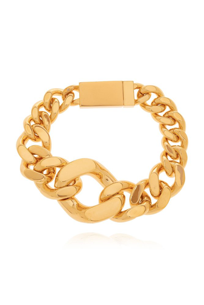 Shop Saint Laurent Graduated Chain Bracelet In Gold