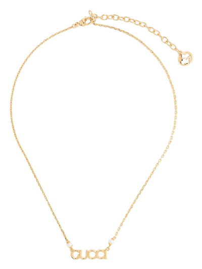 Shop Gucci Gold-tone  Letter Necklace