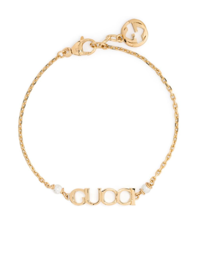 Shop Gucci Gold-tone  Letter Bracelet