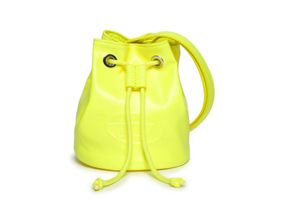 Shop Diesel Kids Wellty Logo Embossed Bucket Bag In Yellow