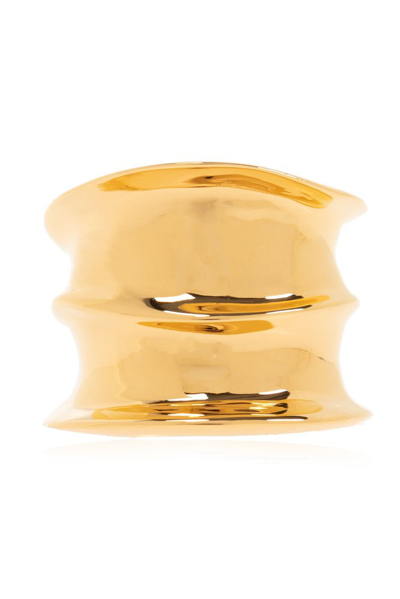Shop Saint Laurent Organic Ring In Gold