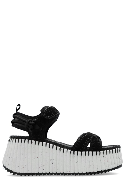 Shop Chloé Nama Platform Sandals In Black
