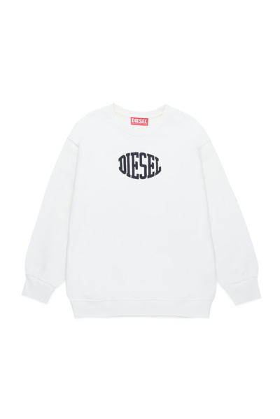 Shop Diesel Kids Siwi Logo Printed Sweatshirt In White