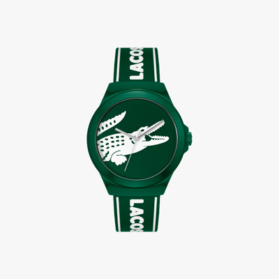 Shop Lacoste Unisex Neocroc Green Silicone Watch - One Size In White