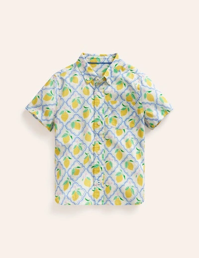 Shop Johnnie B Cotton Linen Shirt Yellow Lemon Gove Boys Boden