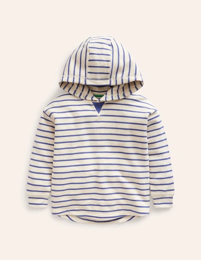 Shop Mini Boden Relaxed Hoodie Oatmeal Marl/ Soft Starbaord Girls Boden