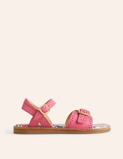 Shop Boden Leather Buckle Sandals Pink Girls