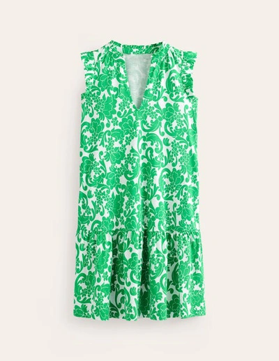 Shop Boden Daisy Jersey Short Tier Dress Bright Green, Opulent Whirl Women