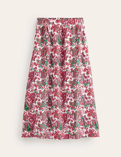 Shop Boden Florence Linen Midi Skirt Ivory, Fantastical Women