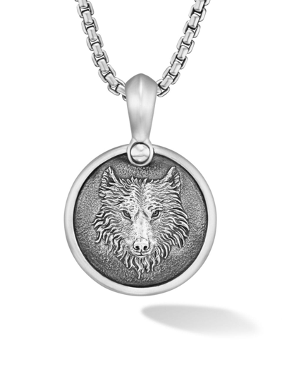 Shop David Yurman Men's Petrvs Wolf Amulet In Sterling Silver