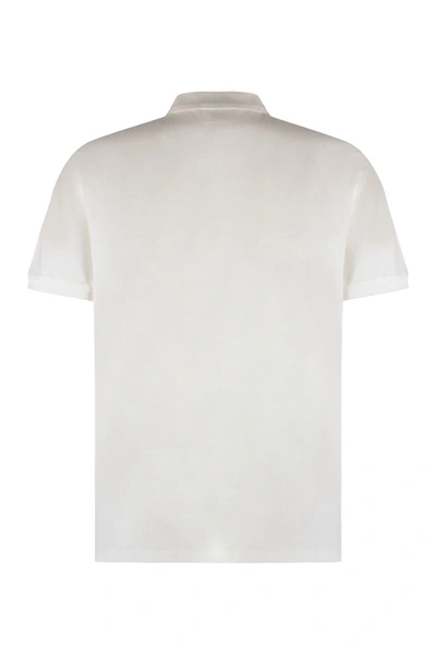 Shop C.p. Company Cotton Piqué Polo Shirt In Ivory