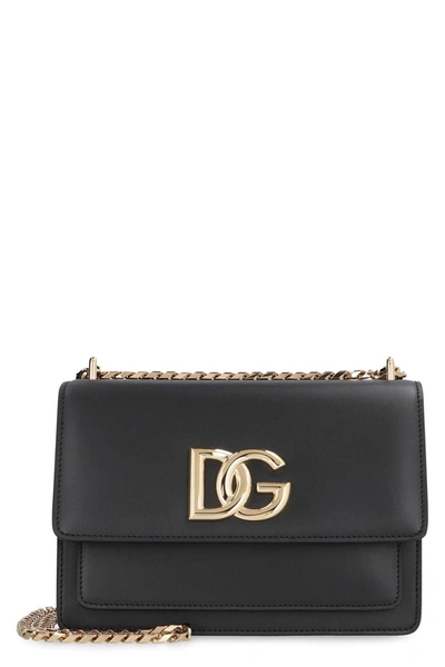 Shop Dolce & Gabbana 3.5 Leather Crossbody Bag In Black