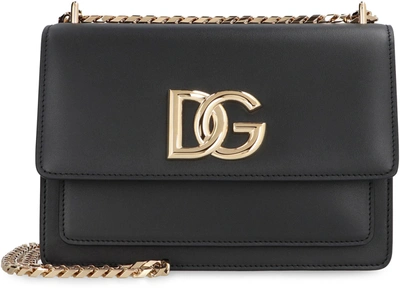 Shop Dolce & Gabbana 3.5 Leather Crossbody Bag In Black