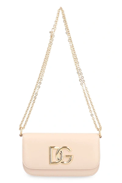 Shop Dolce & Gabbana 3.5 Leather Handbag In Pale Pink