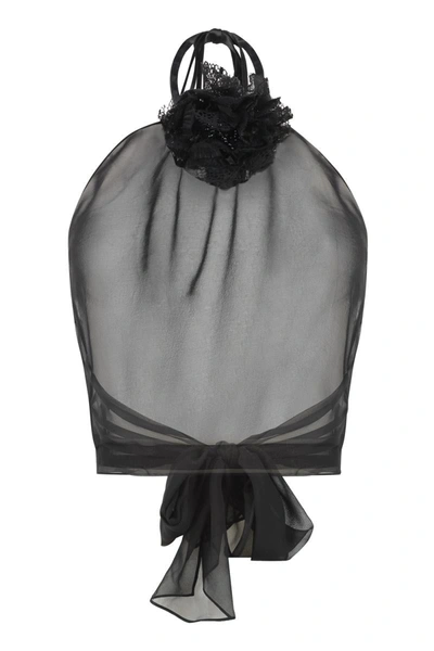Shop Dolce & Gabbana Chiffon Top In Black
