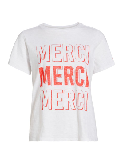 Shop Cinq À Sept Women's Pop Up Merci T-shirt In White Cherry Tomato