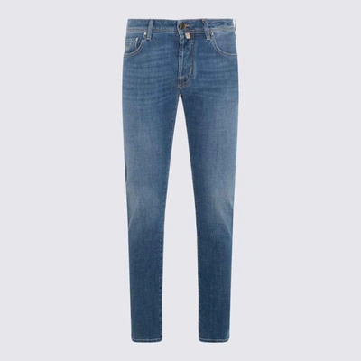 Shop Jacob Cohen Blue Cotton Denim Jeans