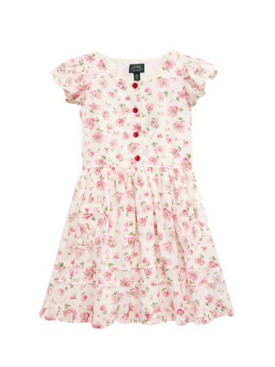 Shop Polo Ralph Lauren Little Girl's & Girl's Floral Ruffle-trim Dress In Davan Floral