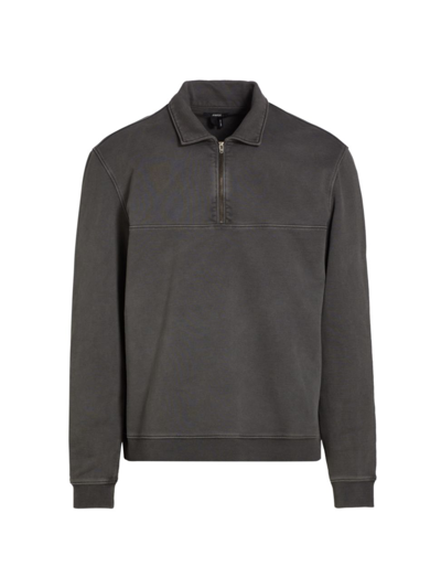 Shop Paige Men's Davion Cotton Quarter-zip Sweatshirt In Vintage Black