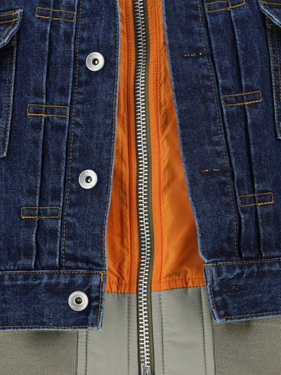 Shop Sacai Jackets In Blue×l/khaki