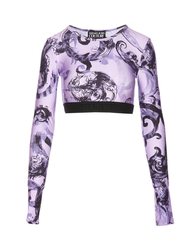 Shop Versace Jeans Couture Top In Viola