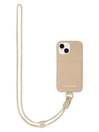 Shop Maison De Sabre Sling Phone Case (iphone 15) In Saharan Beige