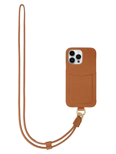 Shop Maison De Sabre Sling Phone Case (iphone 15 Pro) In Pecan Brown