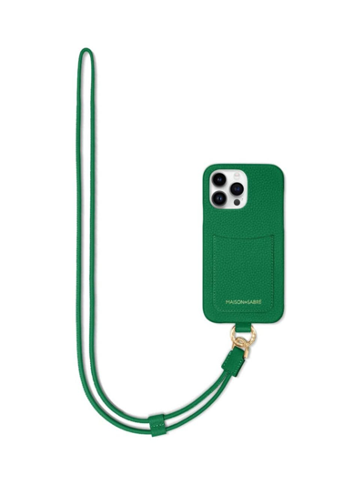 Shop Maison De Sabre Sling Phone Case (iphone 15 Pro Max) In Emerald Green