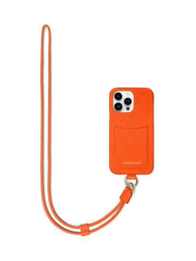 Shop Maison De Sabre Sling Phone Case (iphone 15 Pro Max) In Manhattan Orange