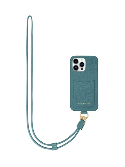 Shop Maison De Sabre Sling Phone Case (iphone 14 Pro) In Bondi Blue