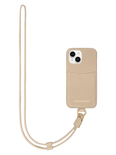 Shop Maison De Sabre Sling Phone Case (iphone 14) In Saharan Beige