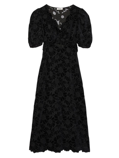 Shop Sandro Women's Velvet Maxi Dress In Black