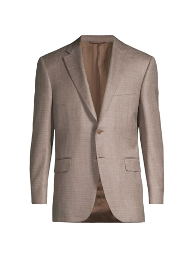 Shop Canali Men's Siena Herringbone Wool & Silk-blend Two-button Sport Coat In Brown