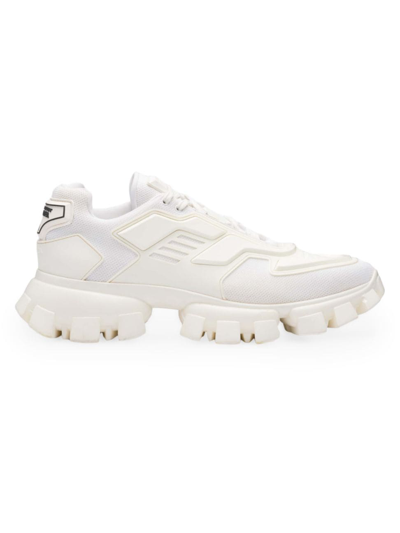 Shop Prada Men's Cloudbust Thunder Technical Fabric Sneakers In White