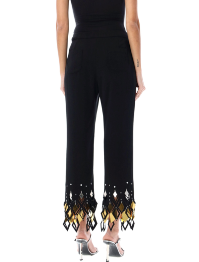 Shop Paco Rabanne Crepe Trousers In Black