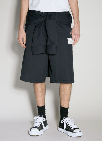 Shop Miharayasuhiro Shirts Combination Shorts In Black
