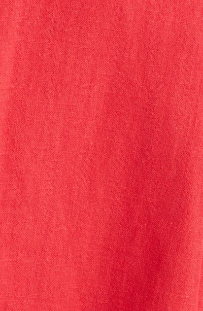 Shop Lost + Wander Elia Strapless Linen & Cotton Midi Dress In Red